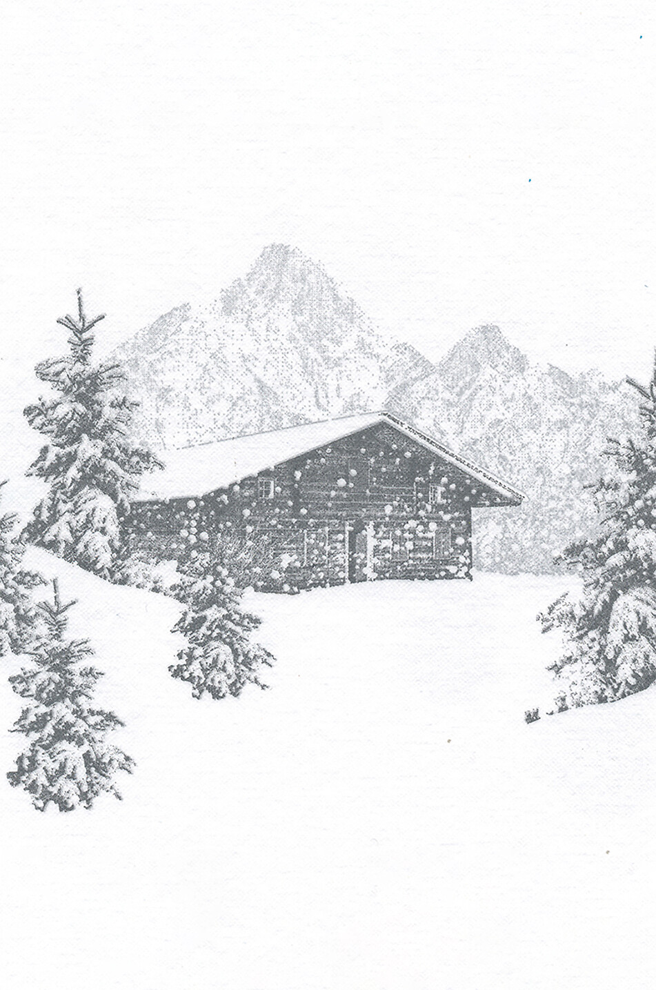 FRANCOISE PAVIOT Seref snowy cabin adorned paper napkins Home MULTI COLOURED 1