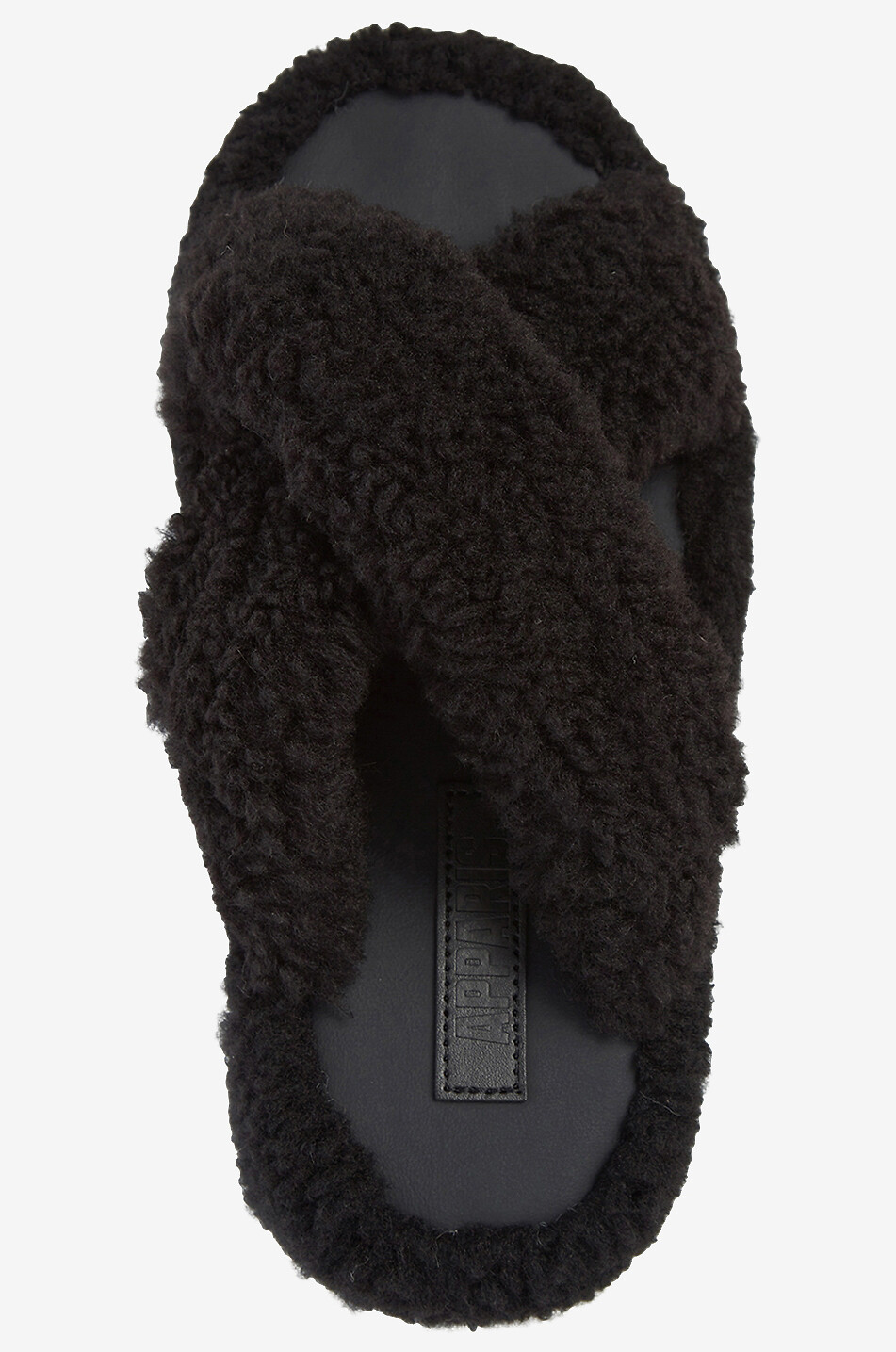 APPARIS Plüsch-Pantoffeln Biba Luxe Teddie Damen SCHWARZ 5
