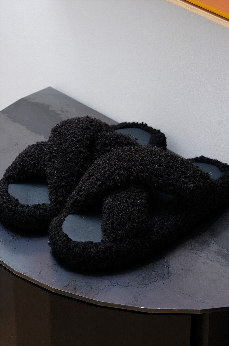 APPARIS Plüsch-Pantoffeln Biba Luxe Teddie Damen SCHWARZ 3