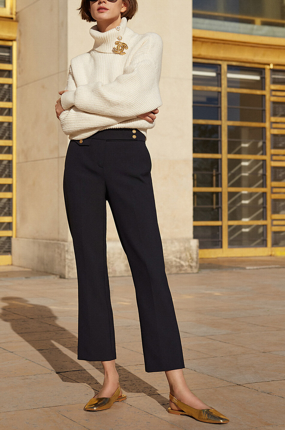 Verkürzte Slim-Fit-Hose Inez