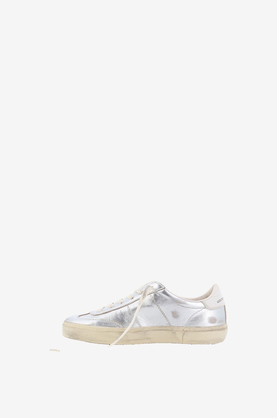 GOLDEN GOOSE Soul Star low-top distressed metallic sneakers Women SILVER 3