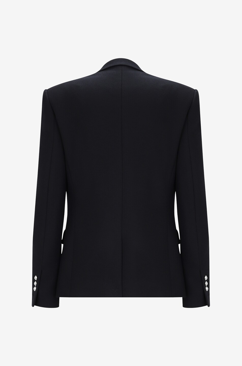 Double-breasted fitted wool and cashmere blazer