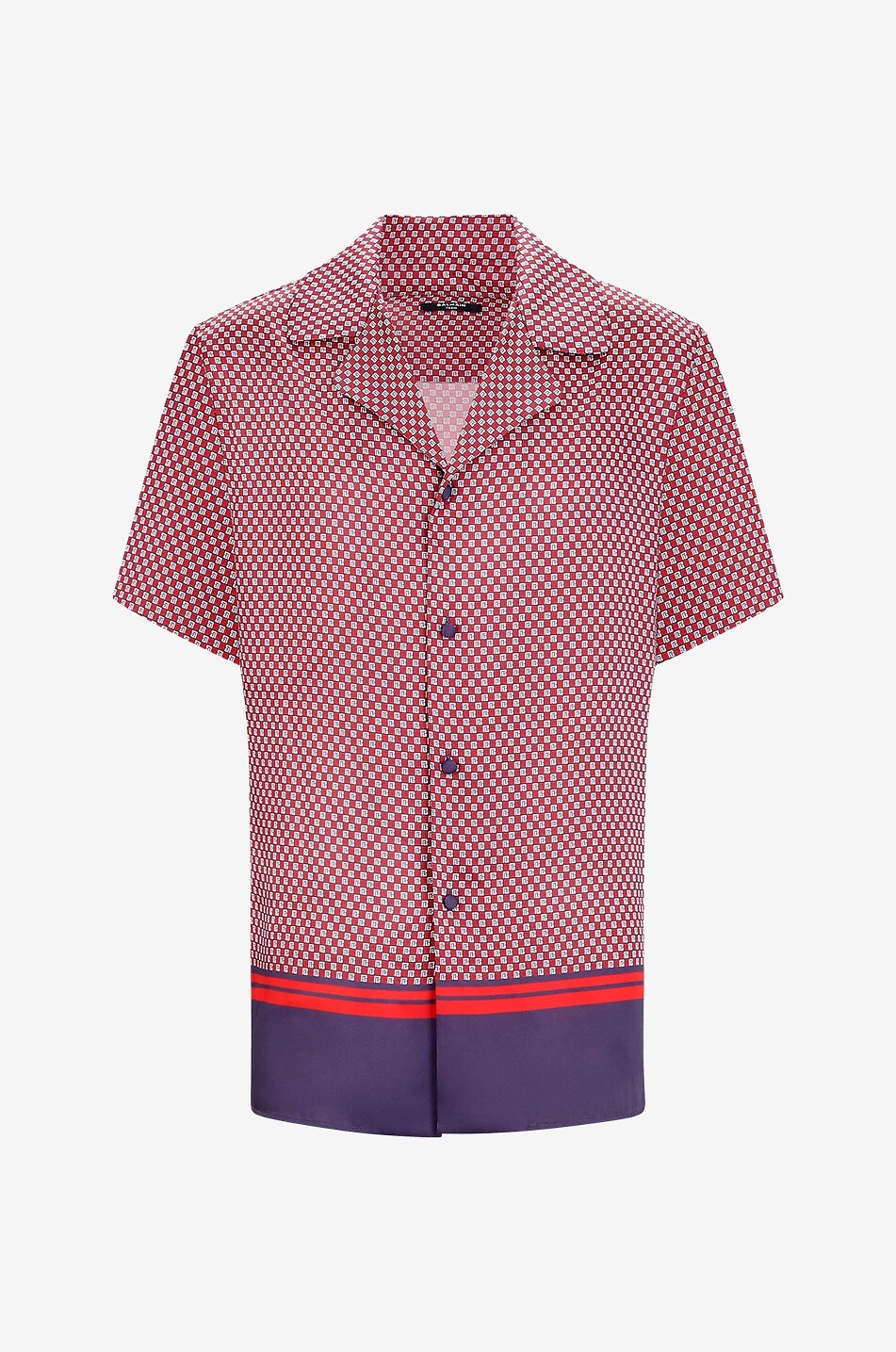 BALMAIN Kurzarm-Hemd aus Twill Monogramme Herren BUNT 1