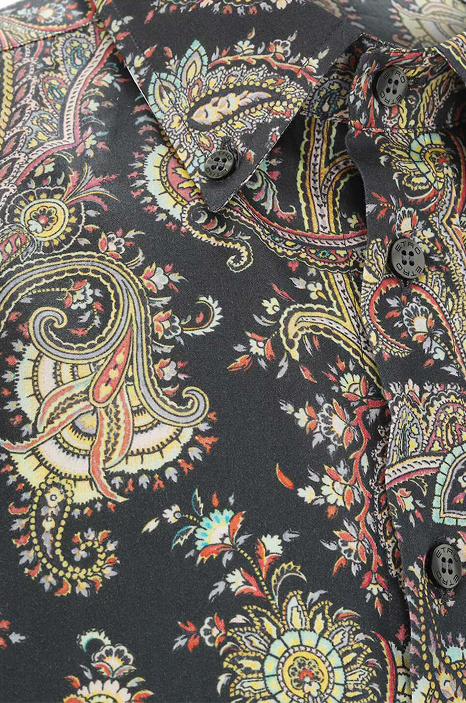 Baumwollhemd mit geknöpftem Kragen und Paisleyprint