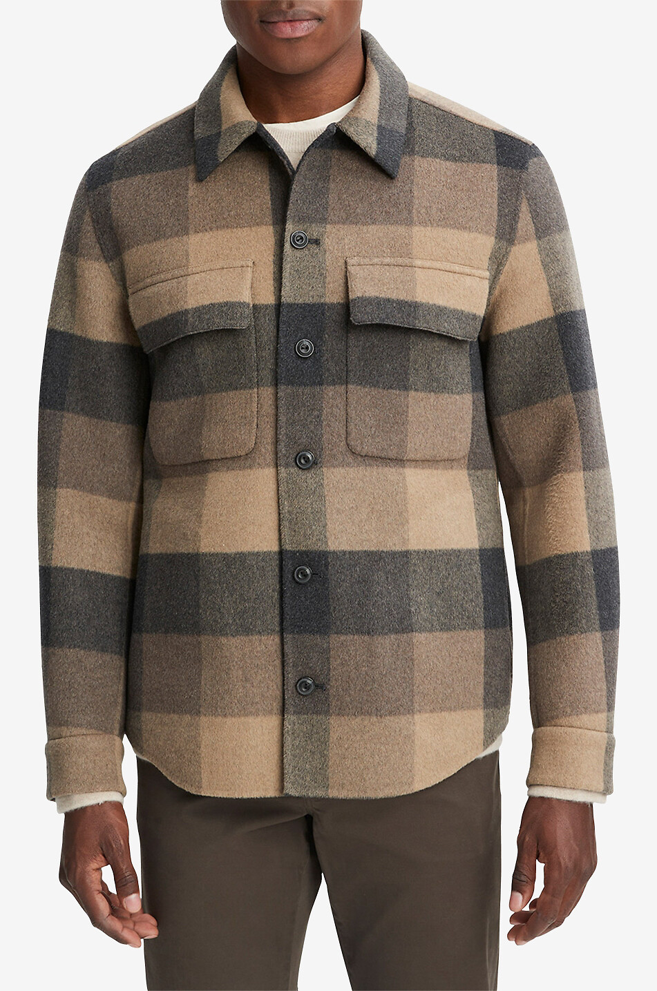 VINCE Langärmeliges Hemd Splitable Plaid Herren Farblos 2