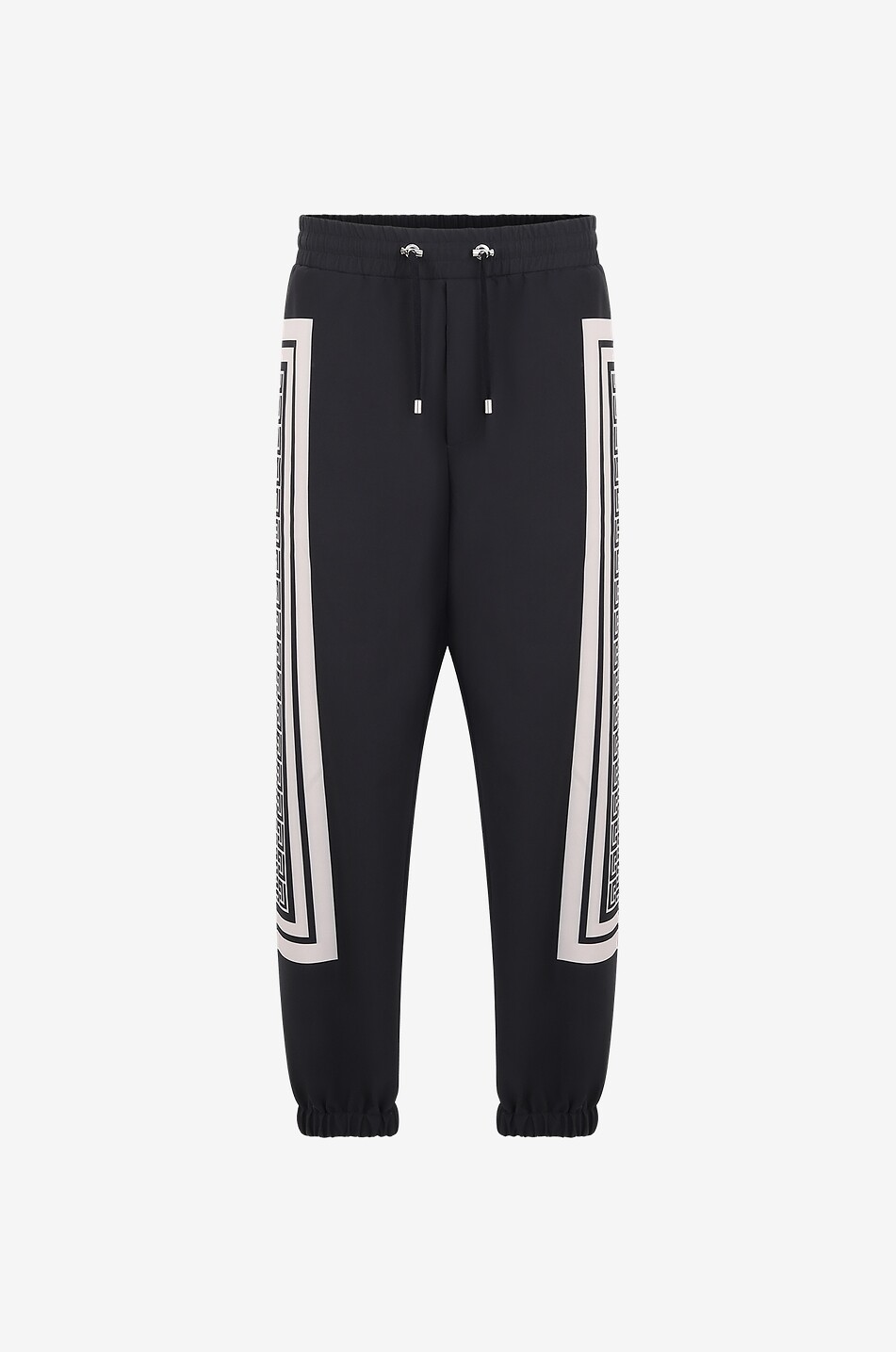 BALMAIN Scarf printed crepe jogging trousers Men Colourless 1