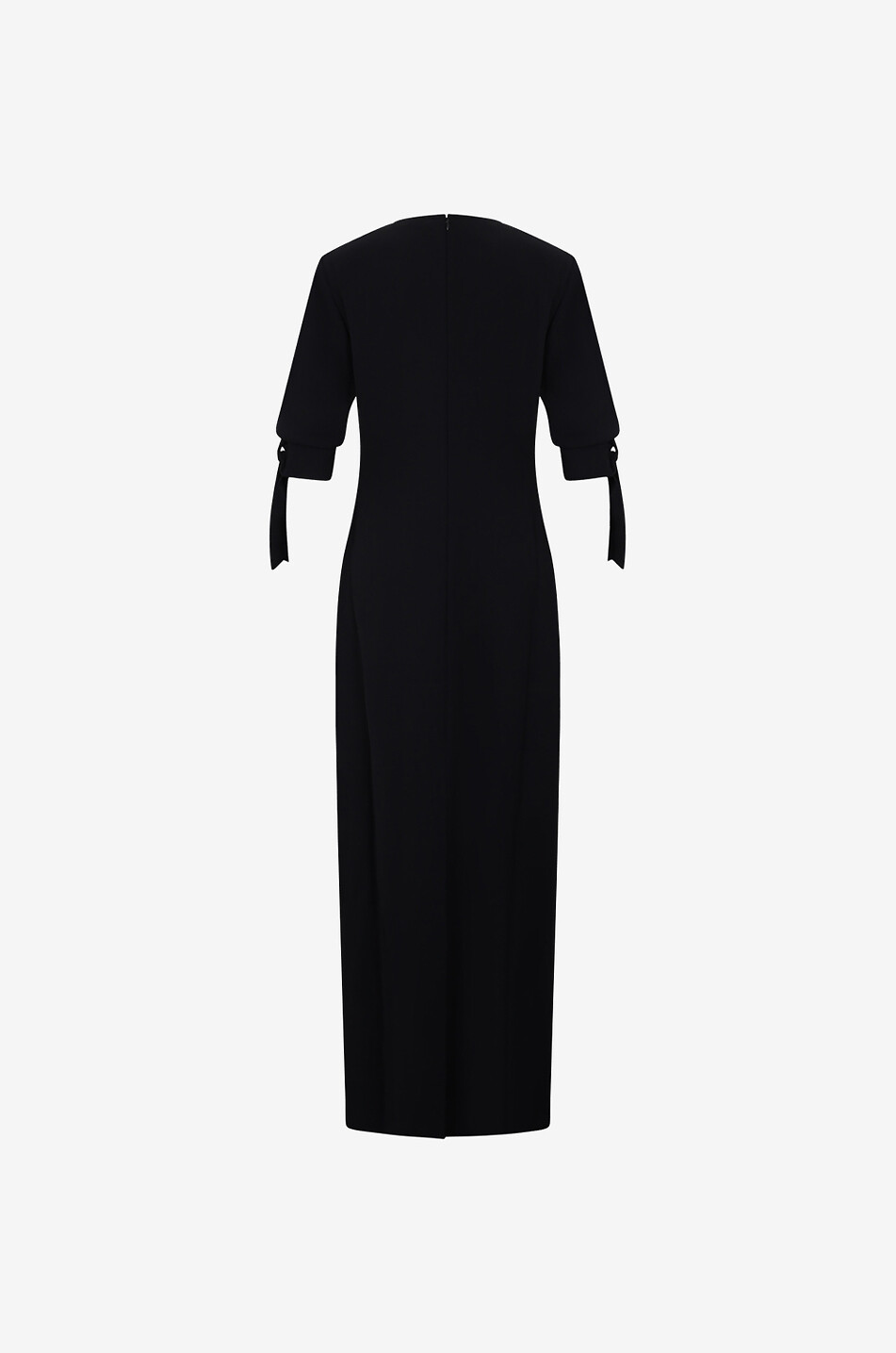 Robe fourreau longue à manches trois-quarts détail noeud