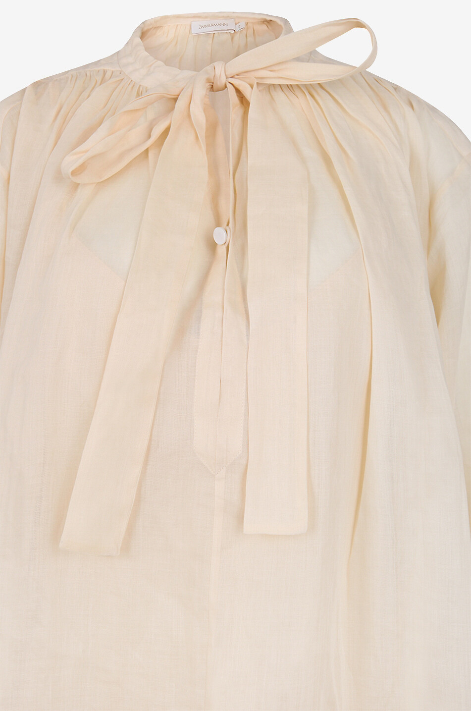 ZIMMERMANN Chemise longue bi-matière Luminosity Lace Femme BLANC CASSE 3