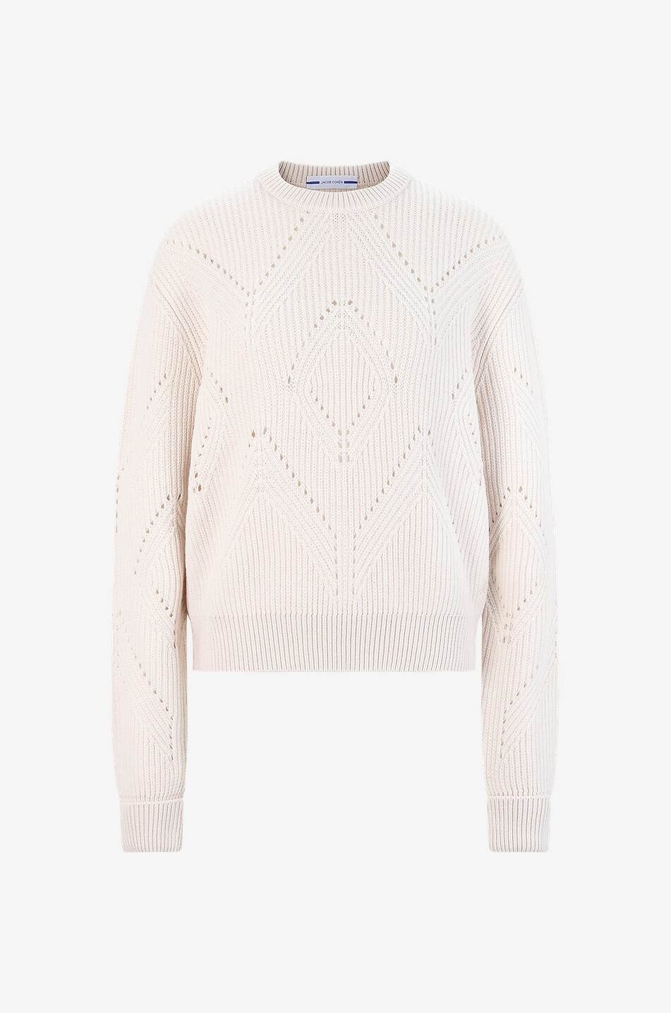 Dicker Pullover mit Lochstrick-Rauten