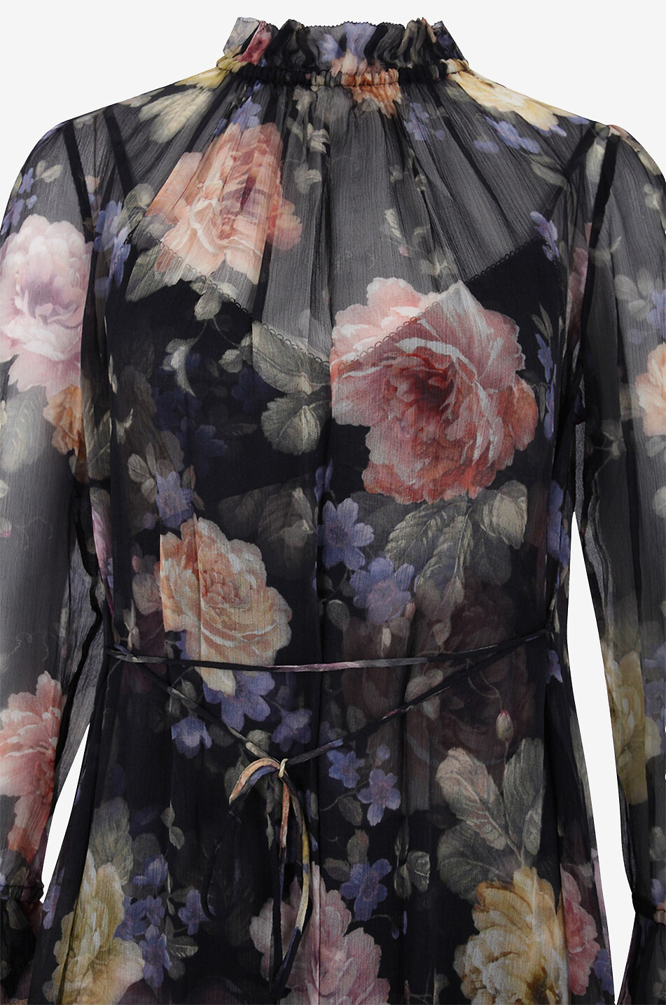 ZIMMERMANN Geblümtes Midikleid aus Georgette Luminosity Tubular Damen SCHWARZ 3