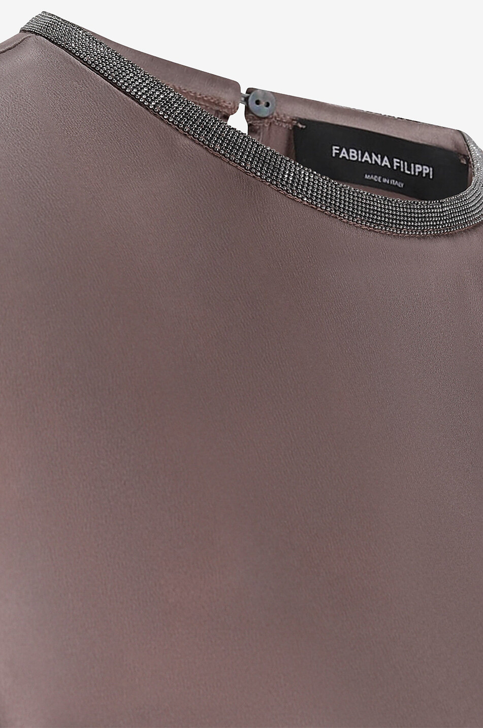 Ärmelloses Satin-Top mit glänzendem Kragen