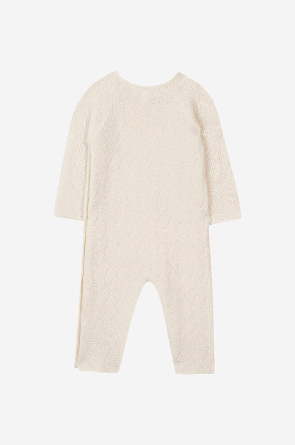 TARTINE ET CHOCOLAT Diamond patterned knit cashmere baby onesie Baby WHITE 2