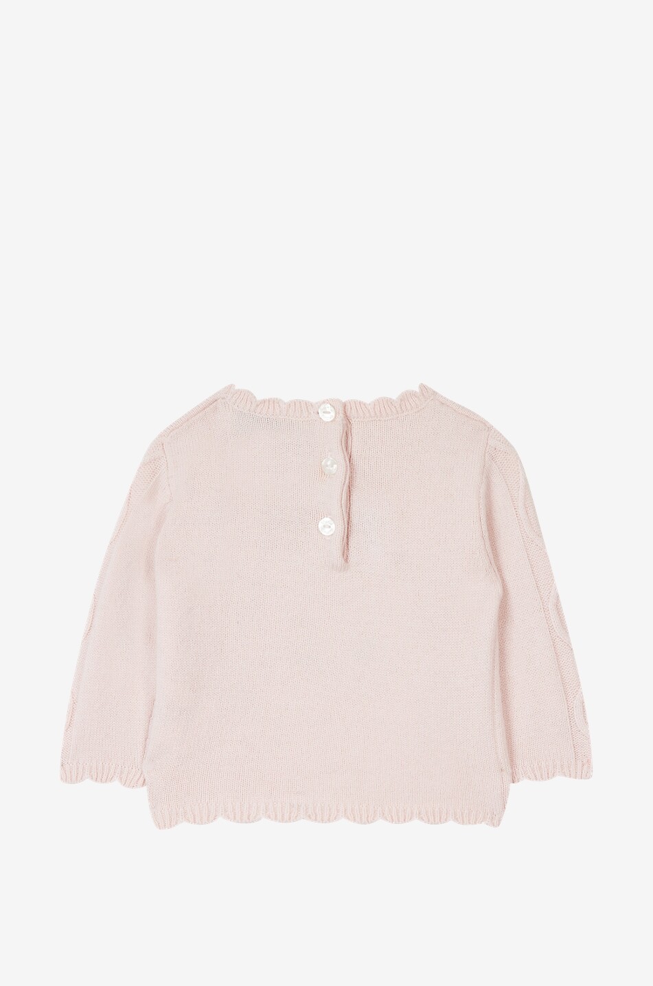 Blütenbestickter Babypullover