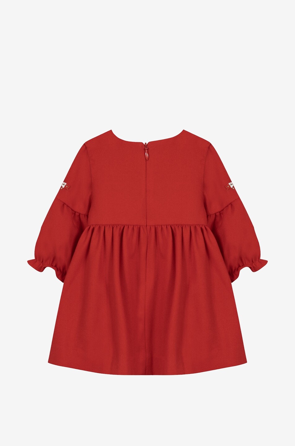 Baby-Flanellkleid mit Biesen und Stickereien