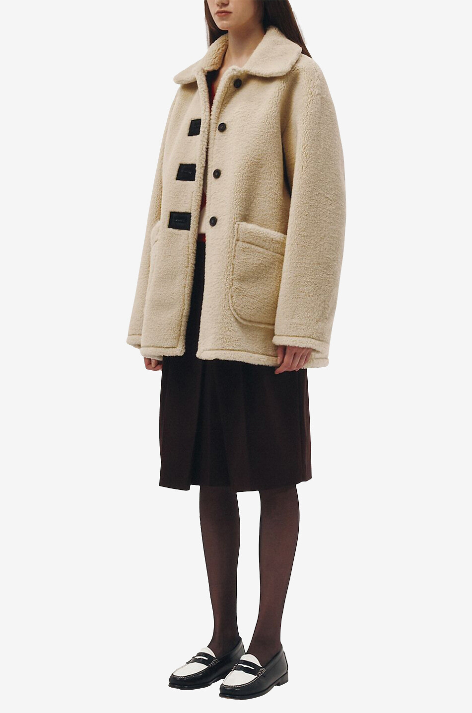 DUNST Midi wrap skirt with slit Women BROWN 5