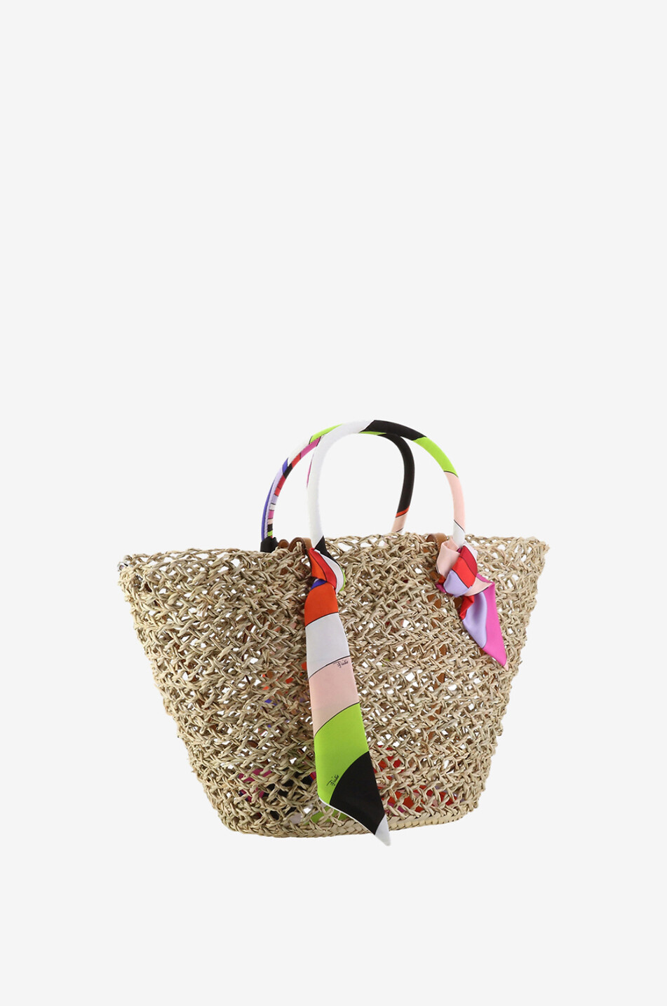 PUCCI Panier en paille et sergé Iride Femme Incolore 2