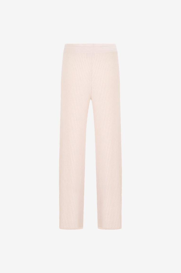 HEMISPHERE Rippstrickhose aus Kaschmir mit weitem Bein Damen Hellbeige 2