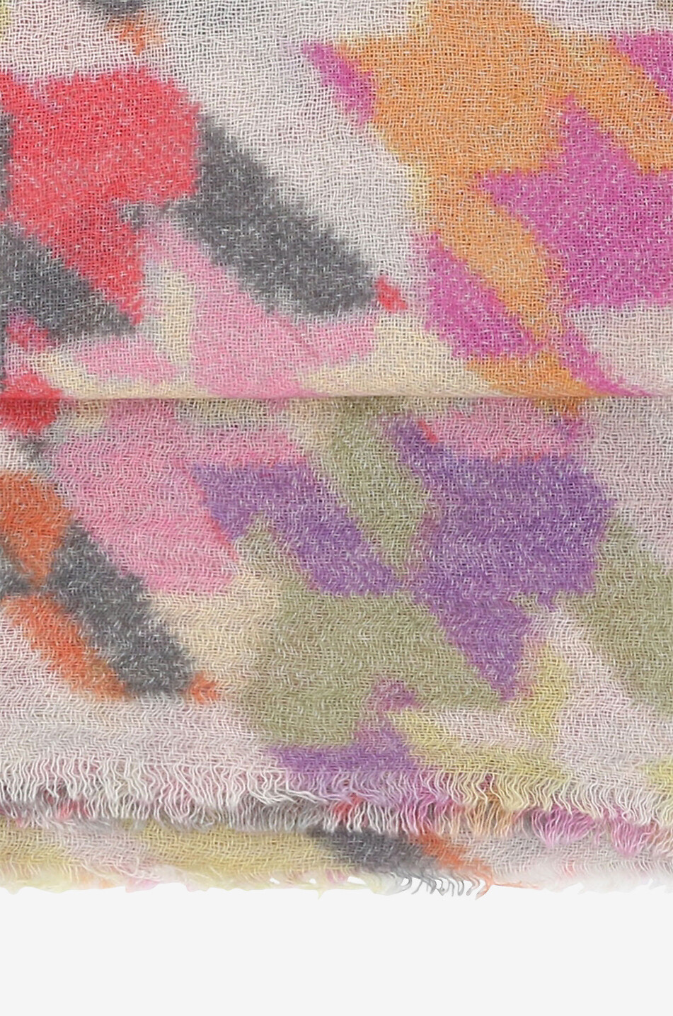 Macro wool and cashmere square scarf