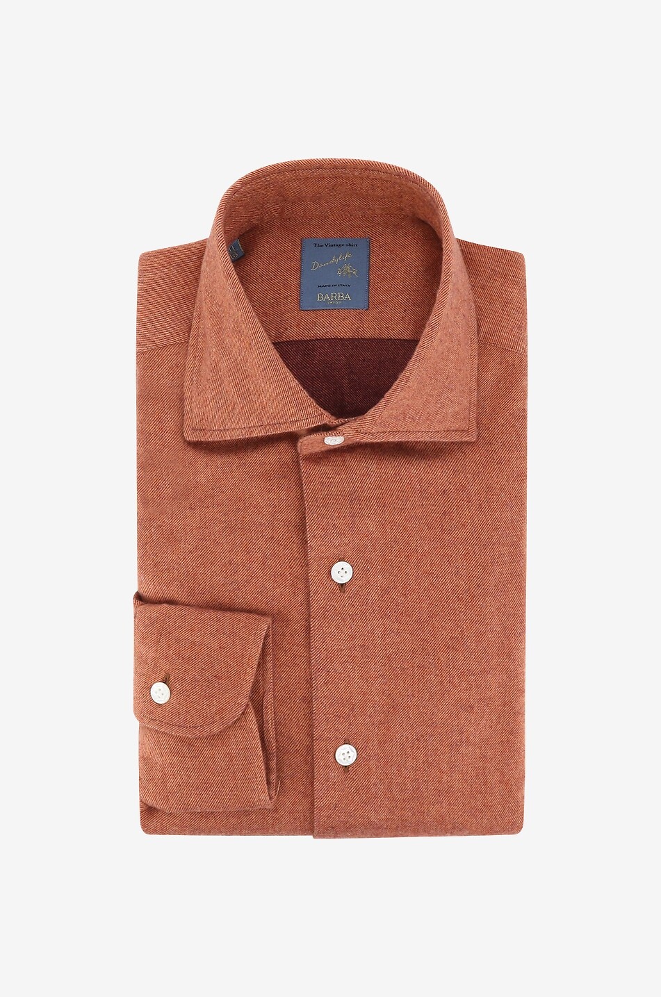 BARBA Langärmeliges Hemd aus Baumwolle Dandylife Herren MITTELORANGE 1