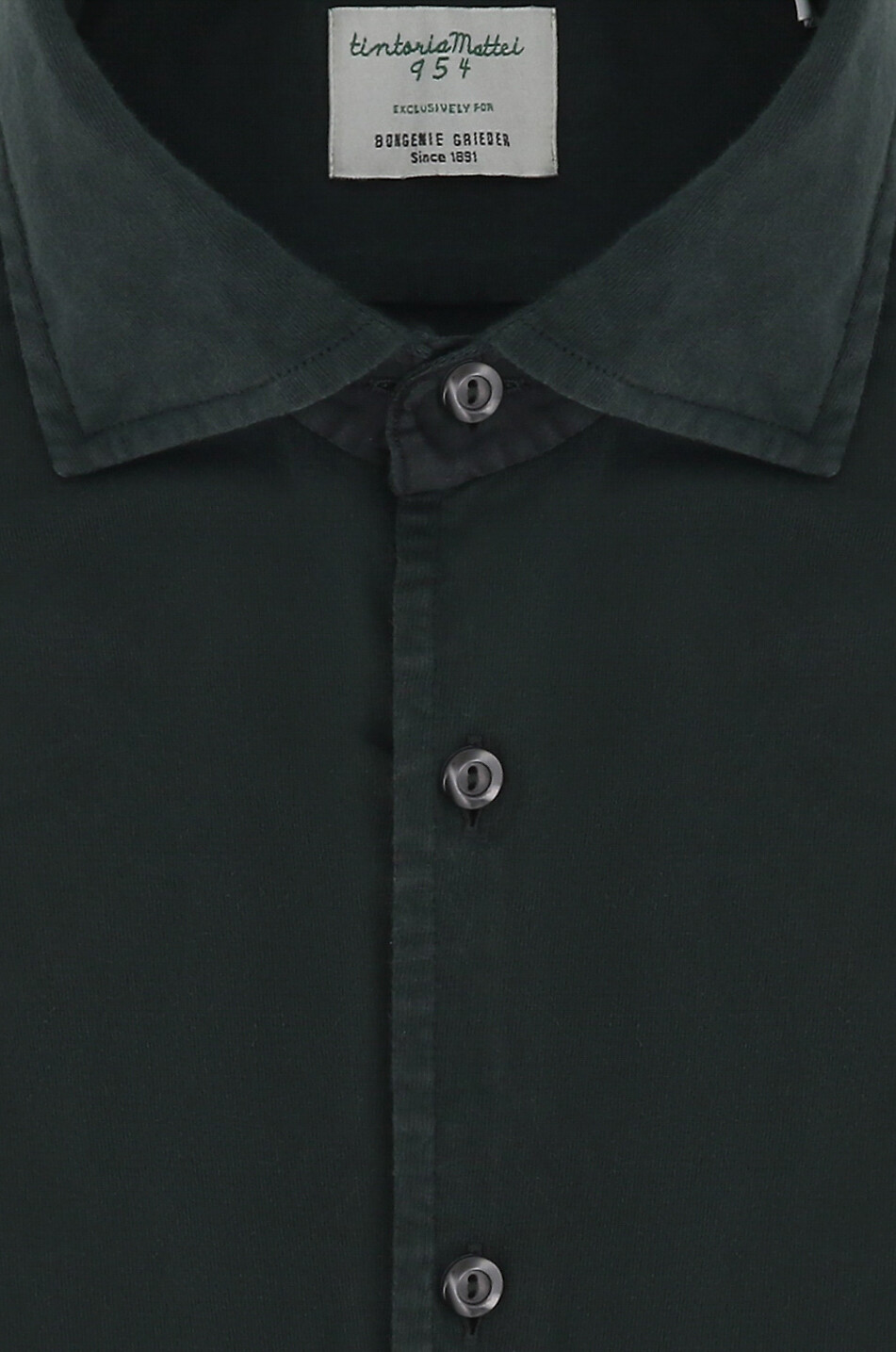 TINTORIA MATTEI Chemise manches longues en velours côtelé fin Homme VERT FONCÉ 2