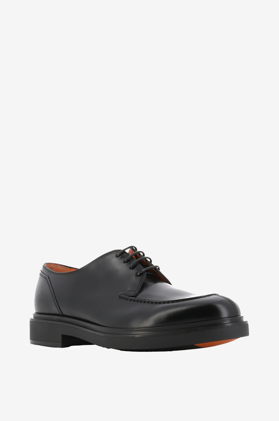 Glossy smooth leather derby shoes