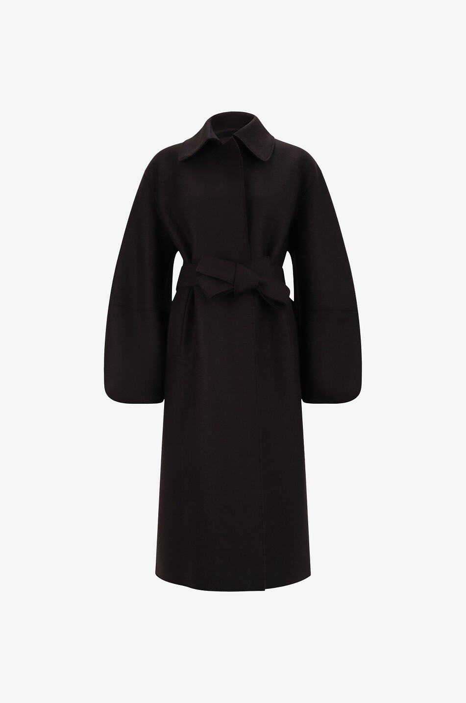 HARRIS WHARF Virgin wool long coat Women DARK BROWN 1