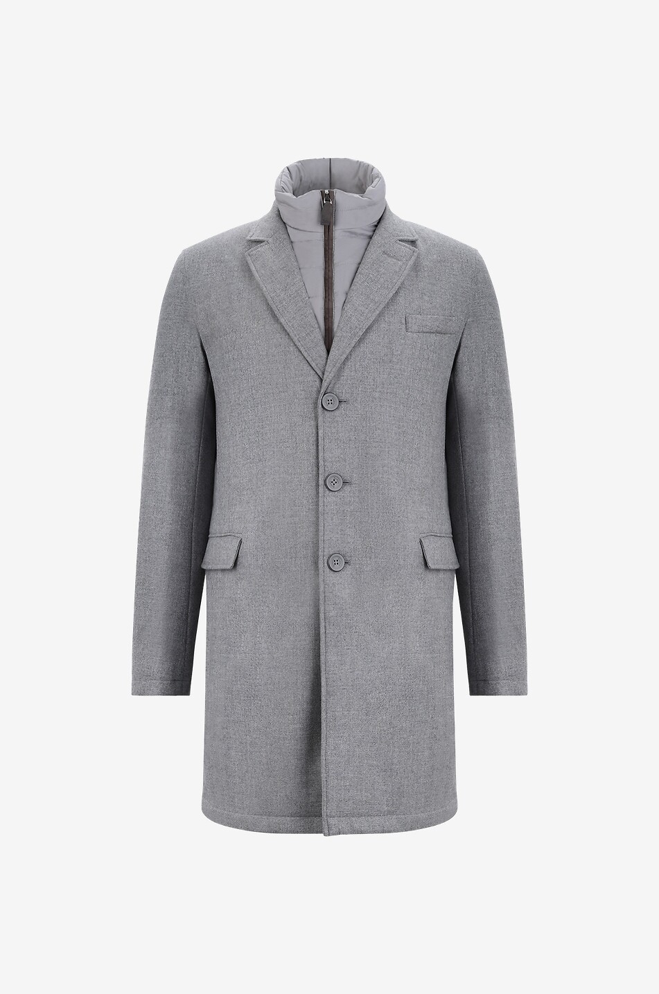 Manteau long homme gris clair sale