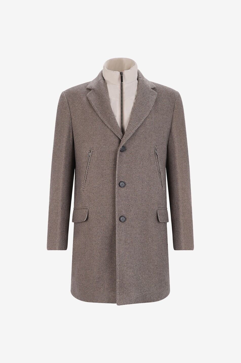 Cashmere three-quarter length coat