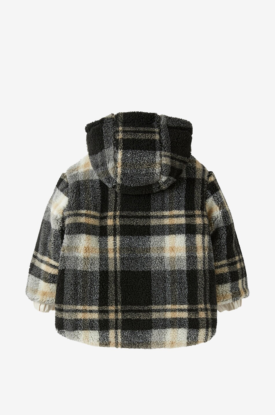 Karierter Jungenparka aus Plüsch