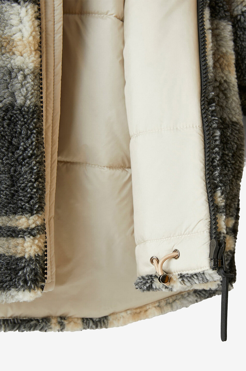 Parka garçon en peluche à carreaux