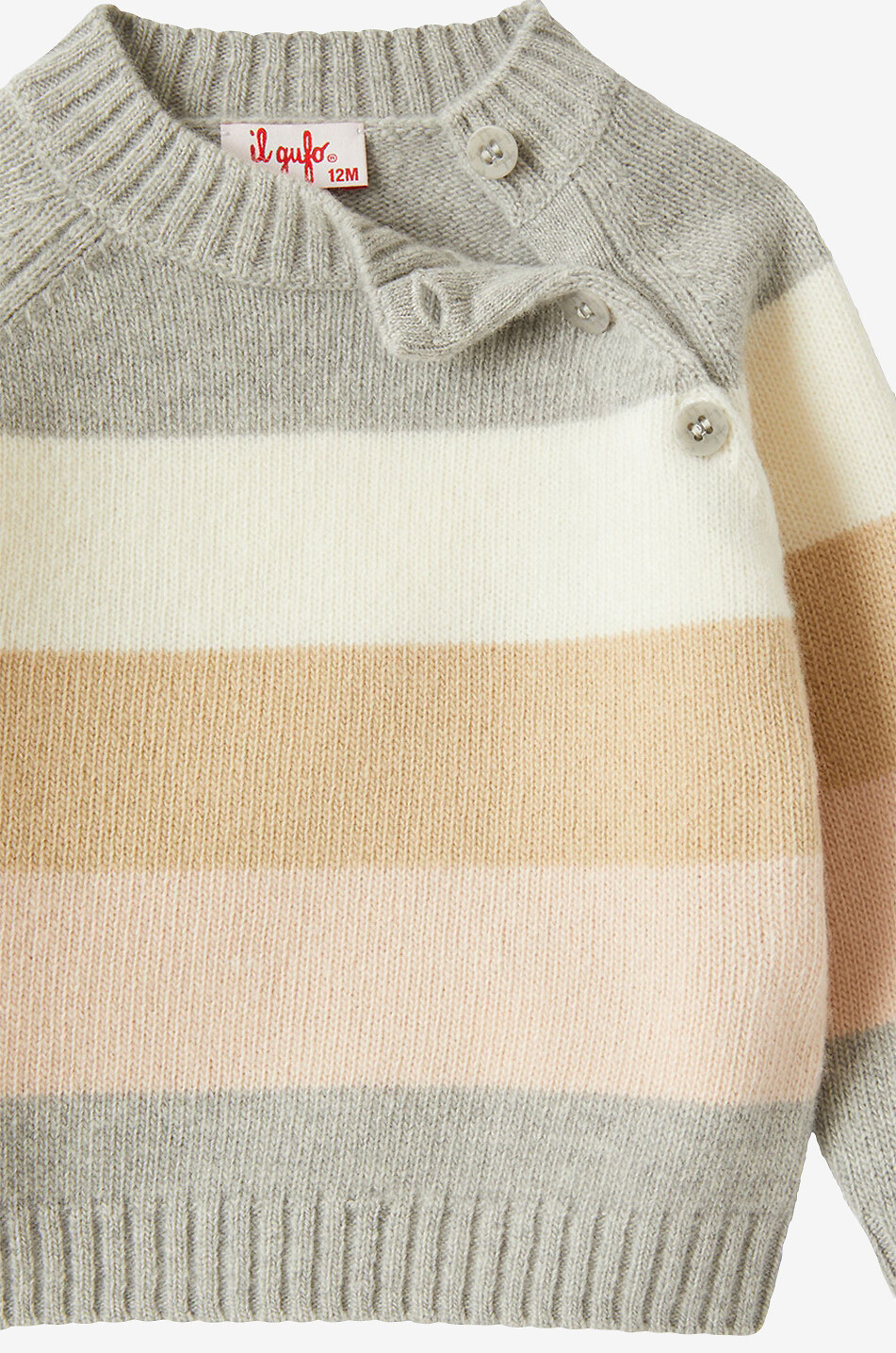 Gestreifter Baby-Pullover aus Schurwolle