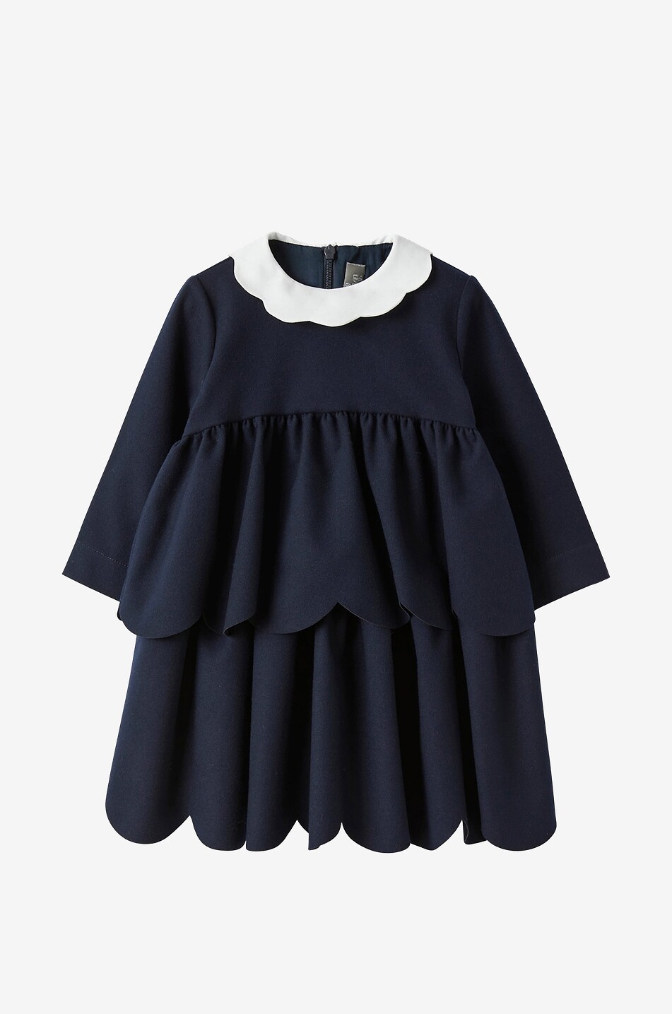 Baby-Stufenvolantkleid mit Muschelsäumen