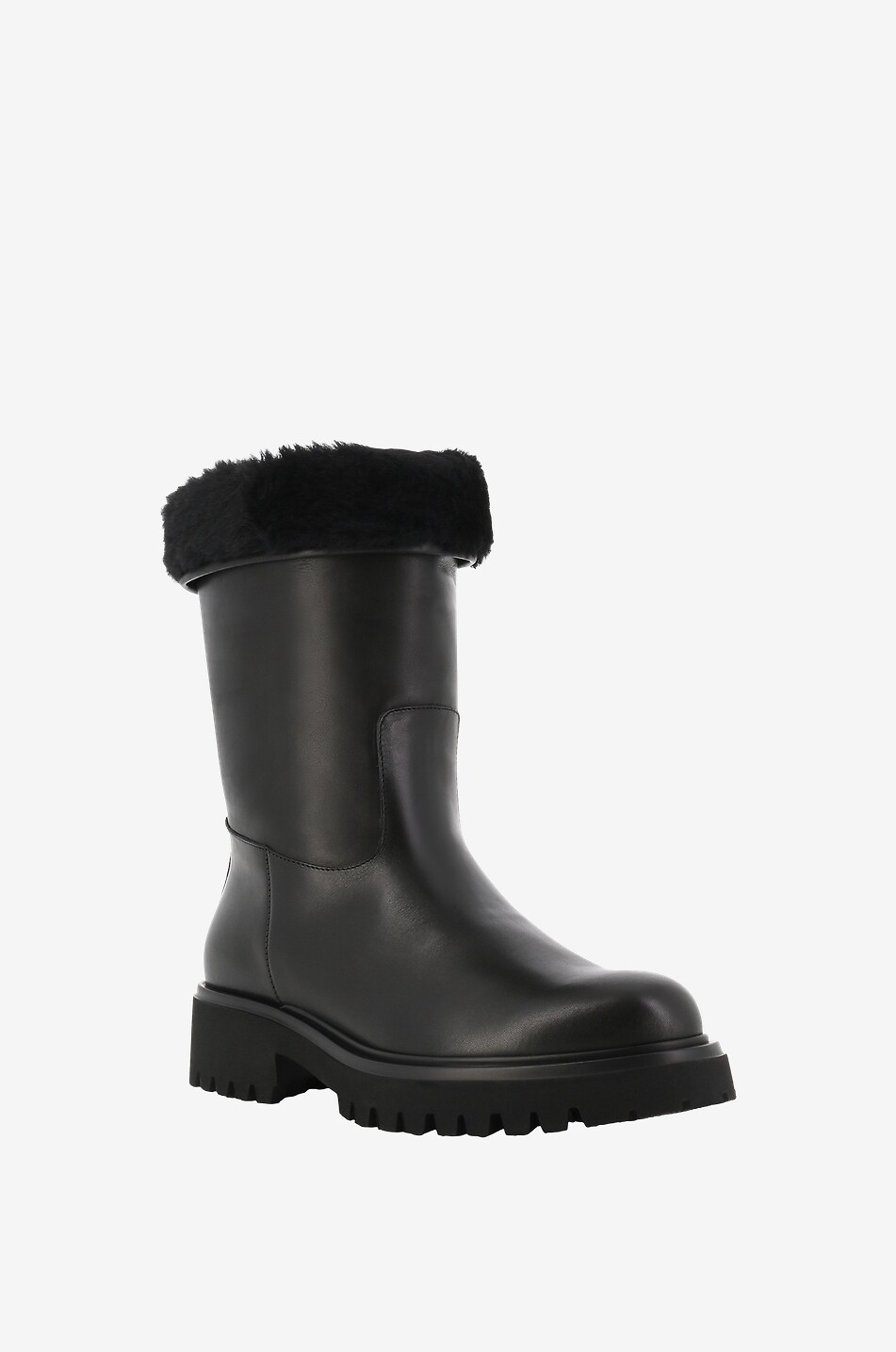 BONGENIE Wiki leather and shearling ankle boots Women BLACK 2