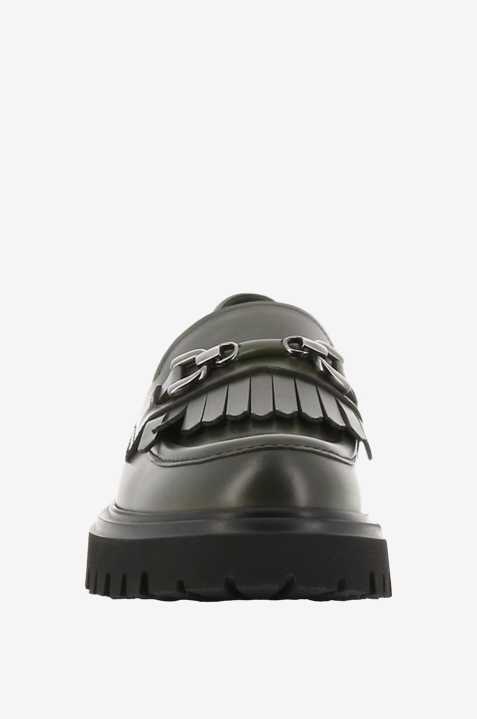 BONGENIE Mocassins à franges en cuir lisse Wau Femme VERT FONCÉ 2
