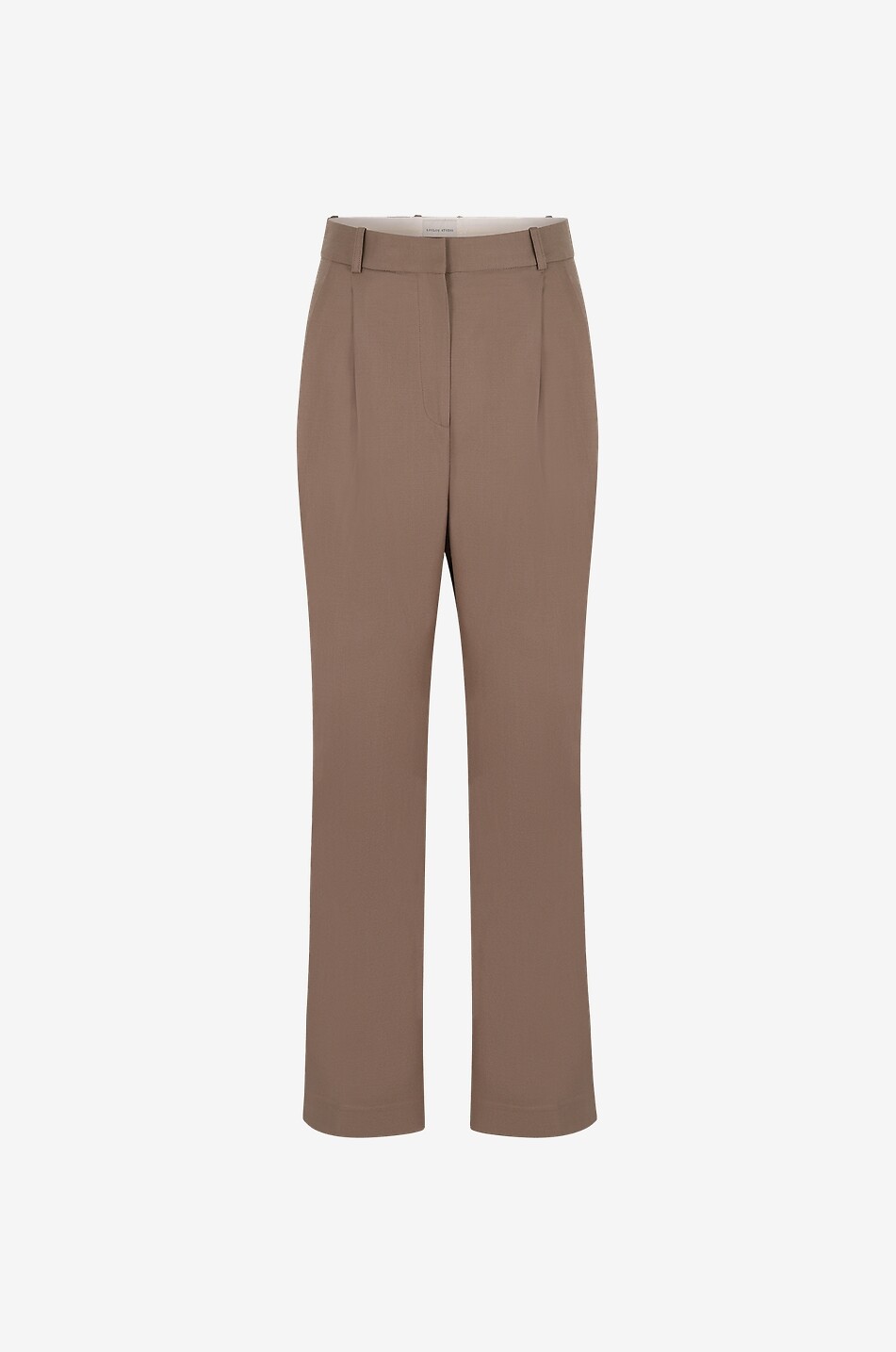 LOULOU STUDIO Pantalon large en laine vierge Solo Femme MARRON 1