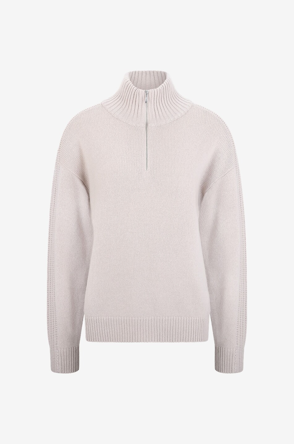 Pull à col montant zippé en cachemire