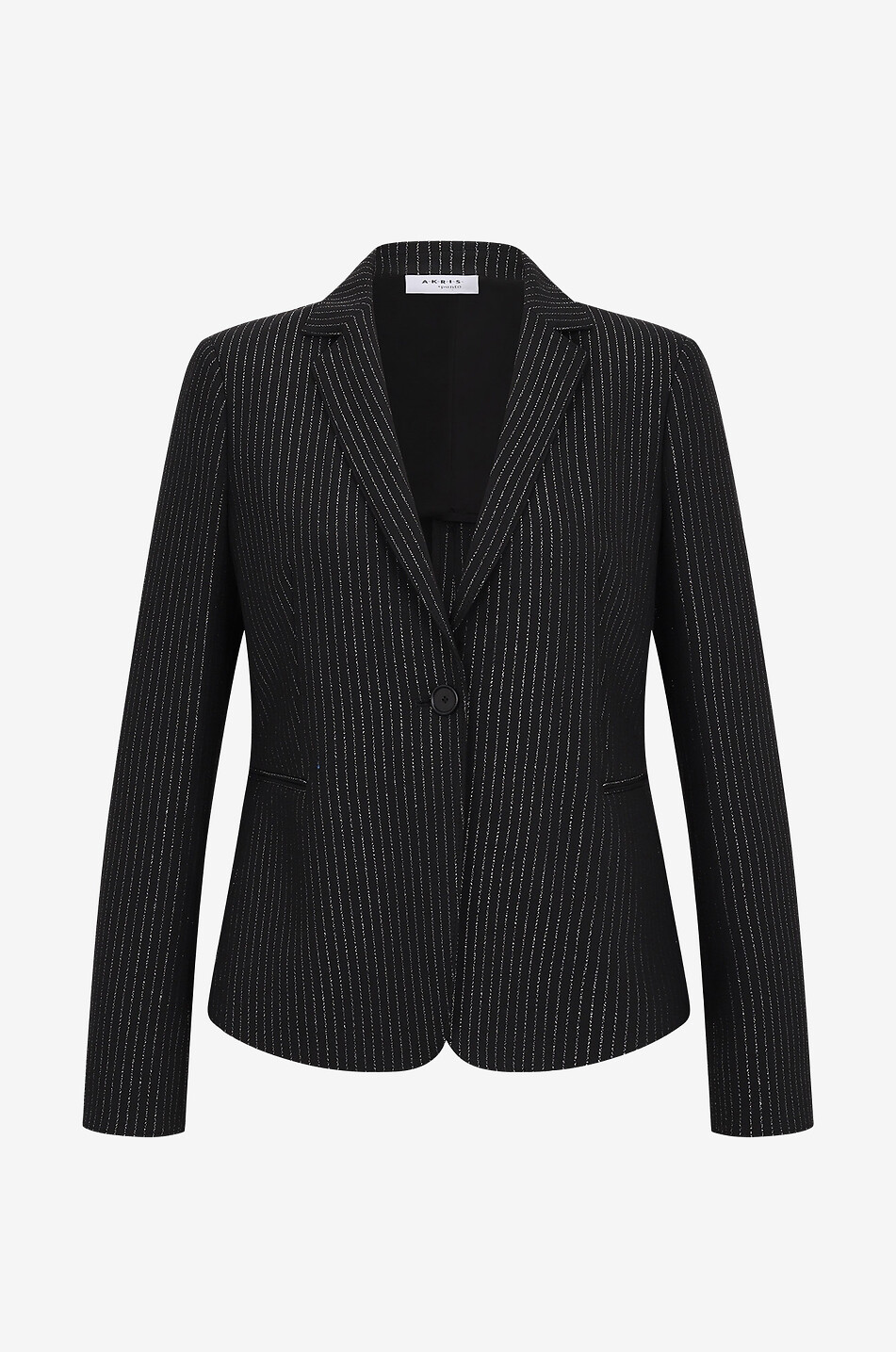Einreihiger Blazer mit Glitzer-Nadelstreifen