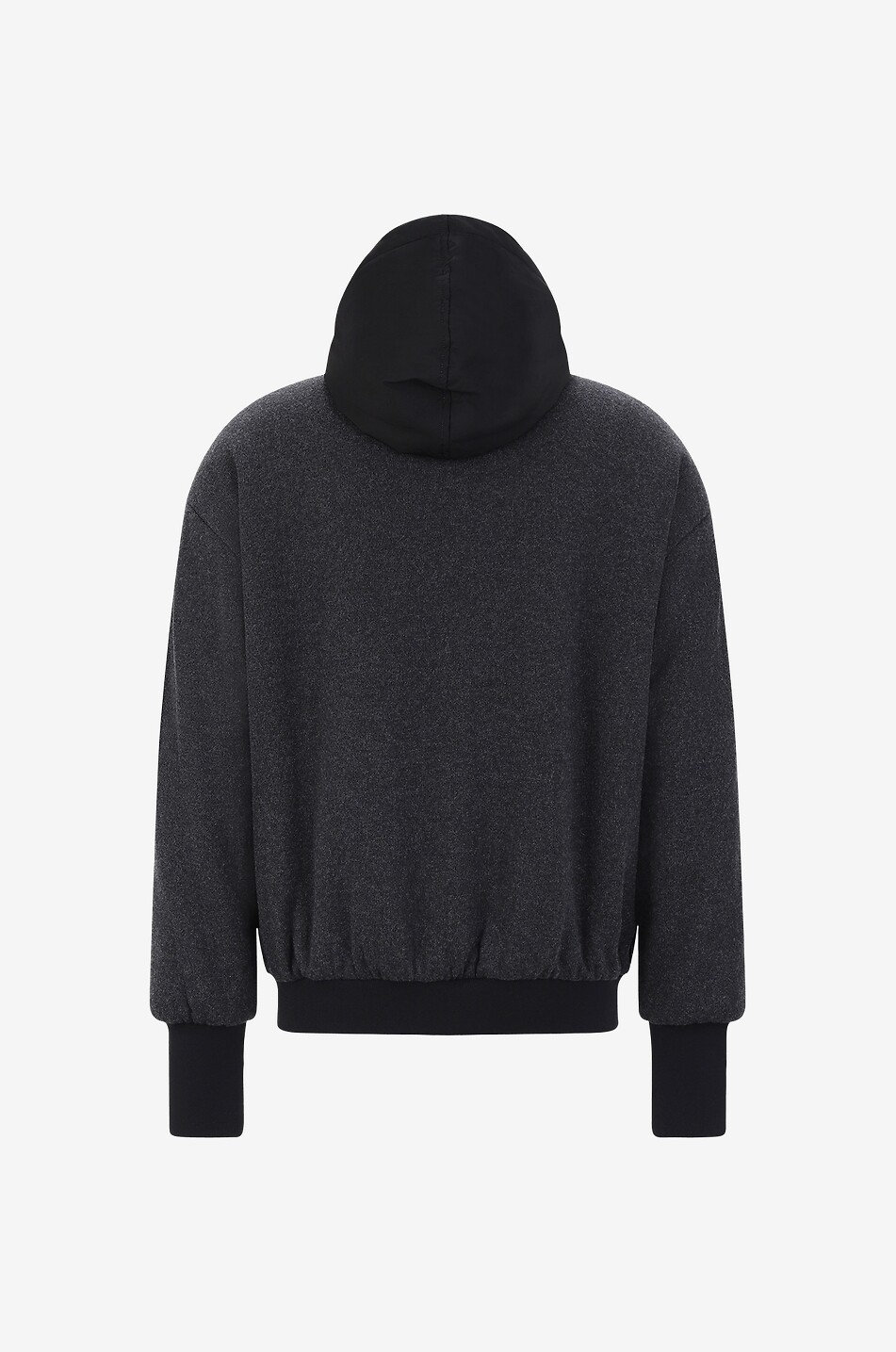 Wattierte Strick-Bomberjacke mit Nylon-Kapuze