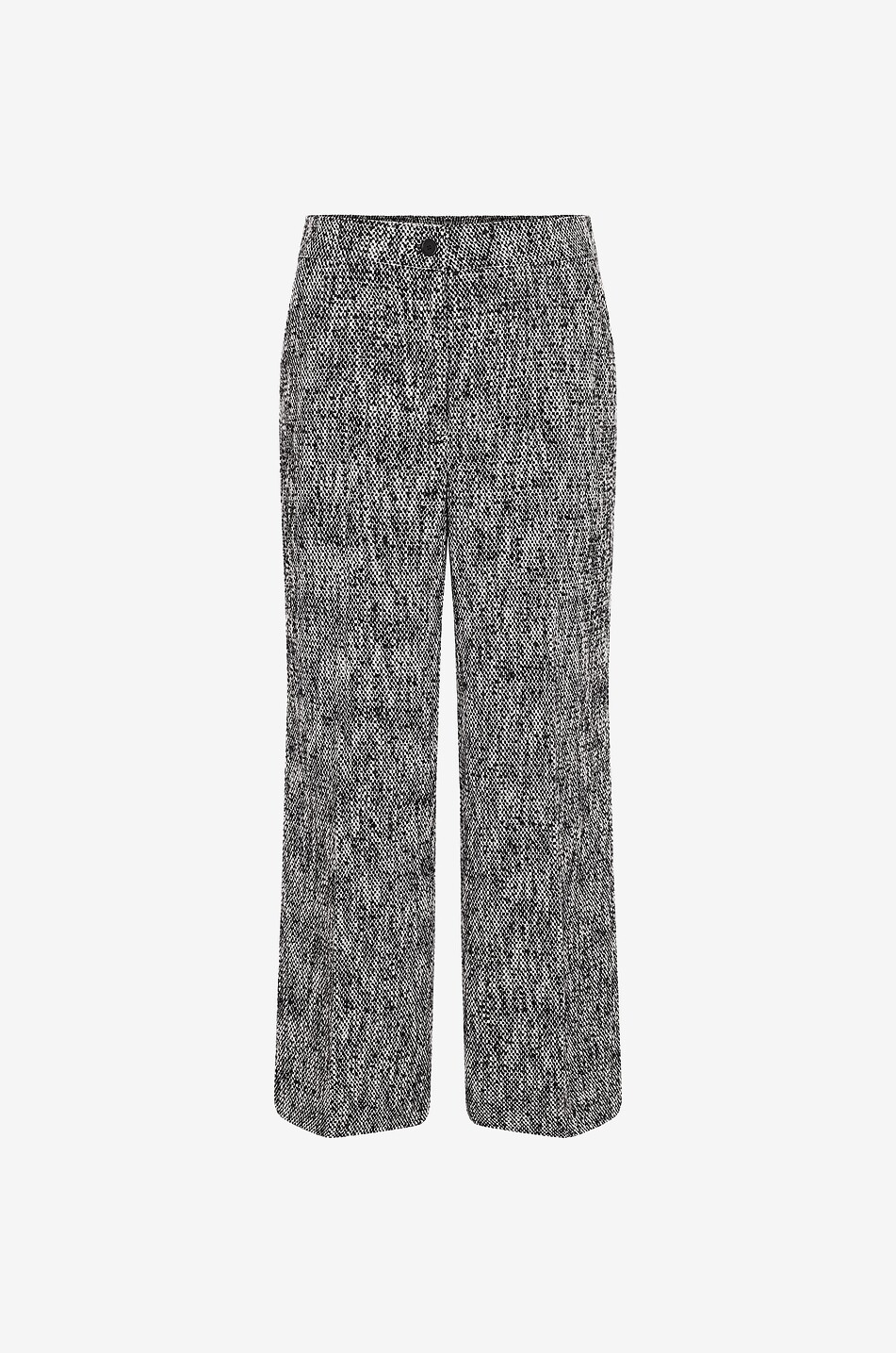 Pantalon large raccourci en tweed Chiara