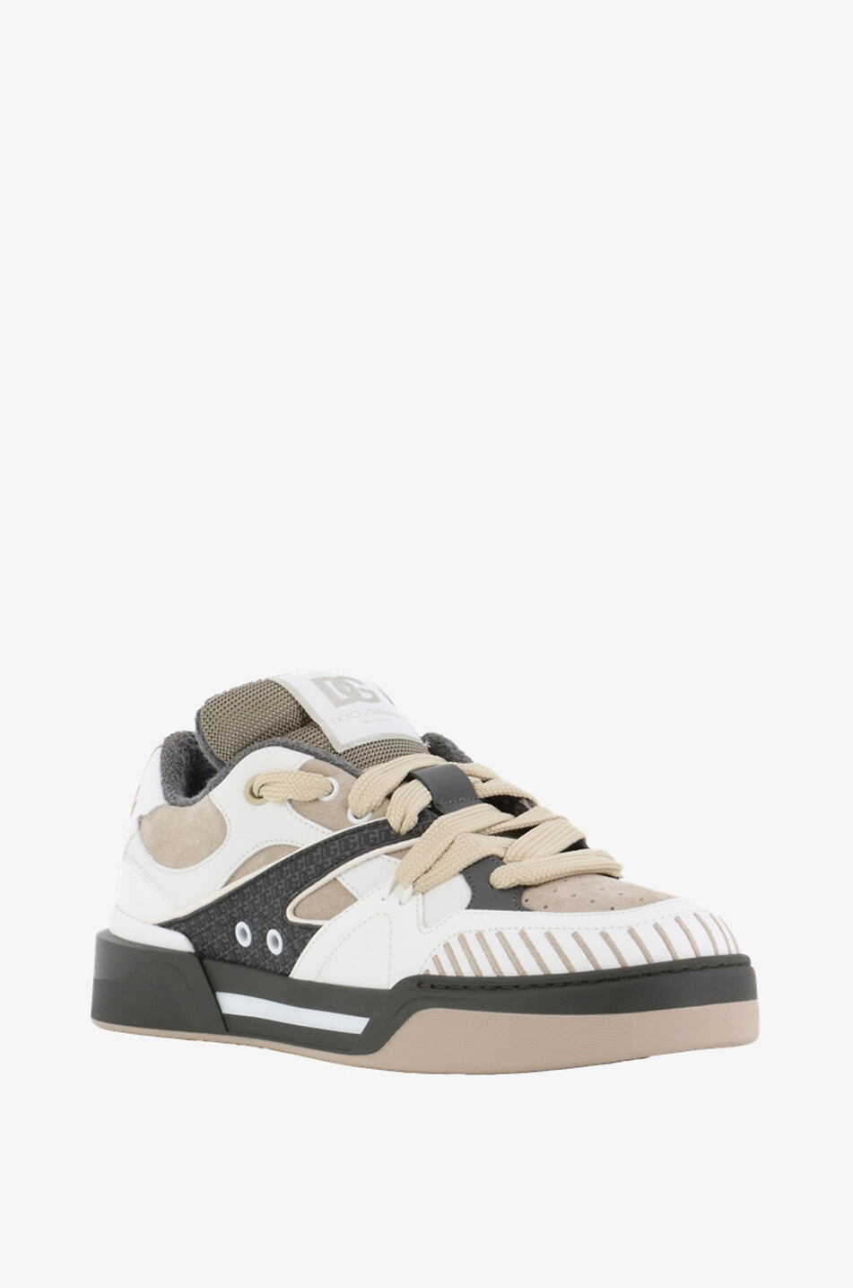 Niedrige Materialmix-Sneakers New Roma