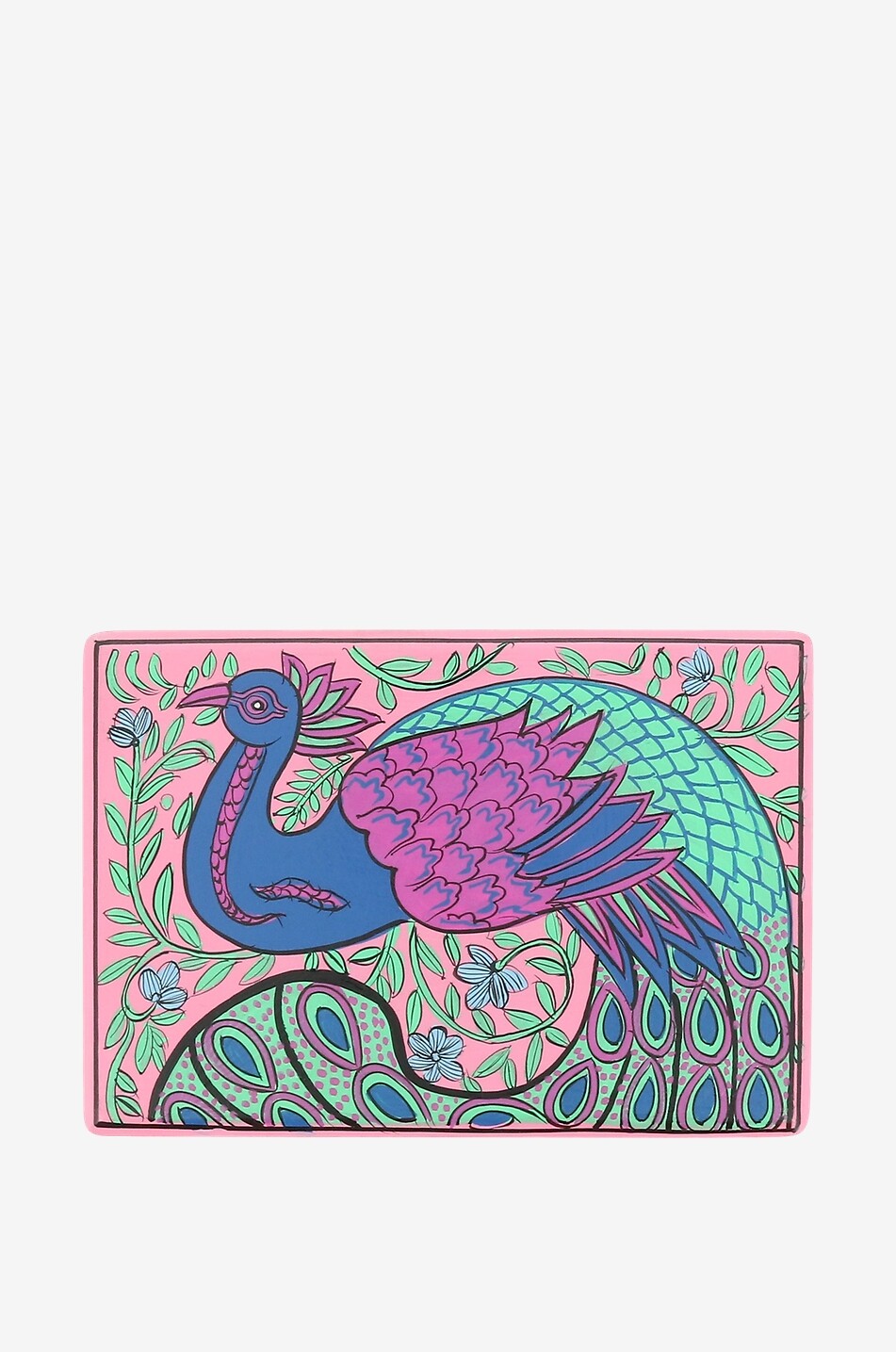 Petite boîte rectangulaire Paon Rose