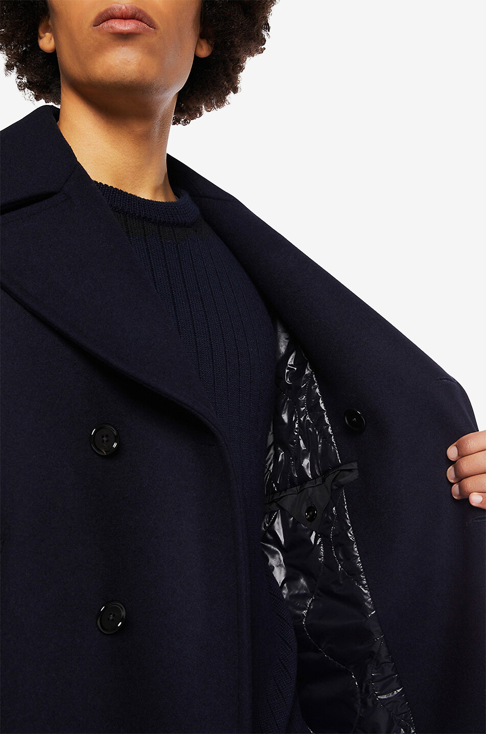 DONDUP Double-breasted wool peacoat Men Colourless 5
