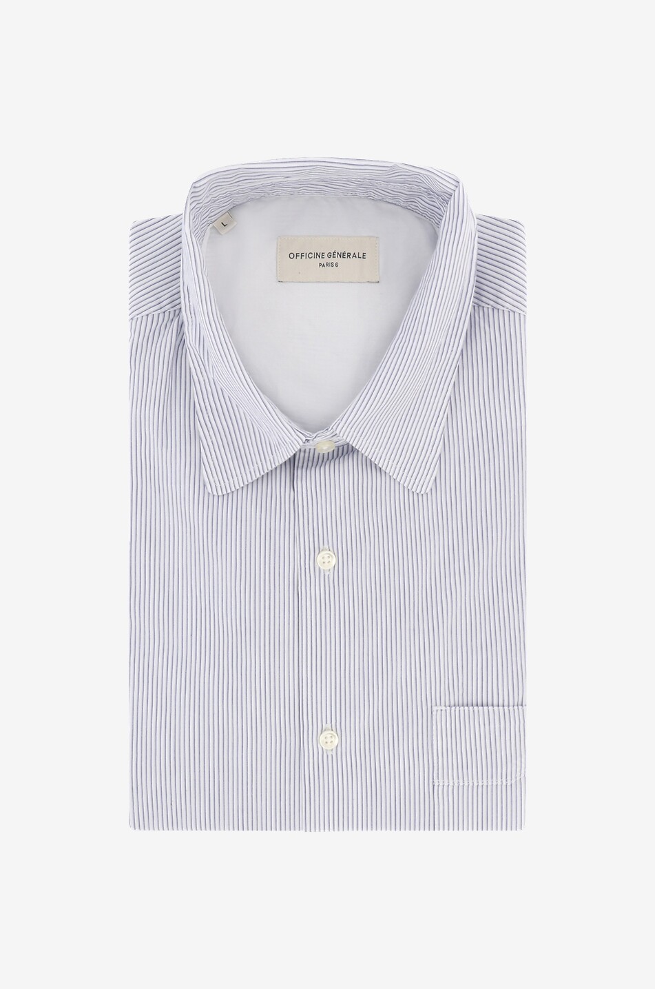OFFICINE GENERALE Benoit organic cotton long-sleeved shirt Men MULTI COLOURED 1