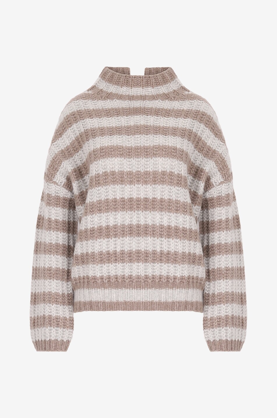 Pull boxy en maille côtelée épaisse à rayures