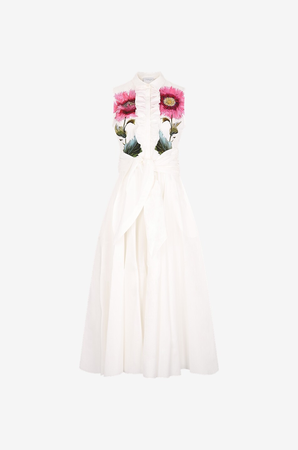 Langes ärmelloses Hemdkleid mit Print Botanic Blow Up