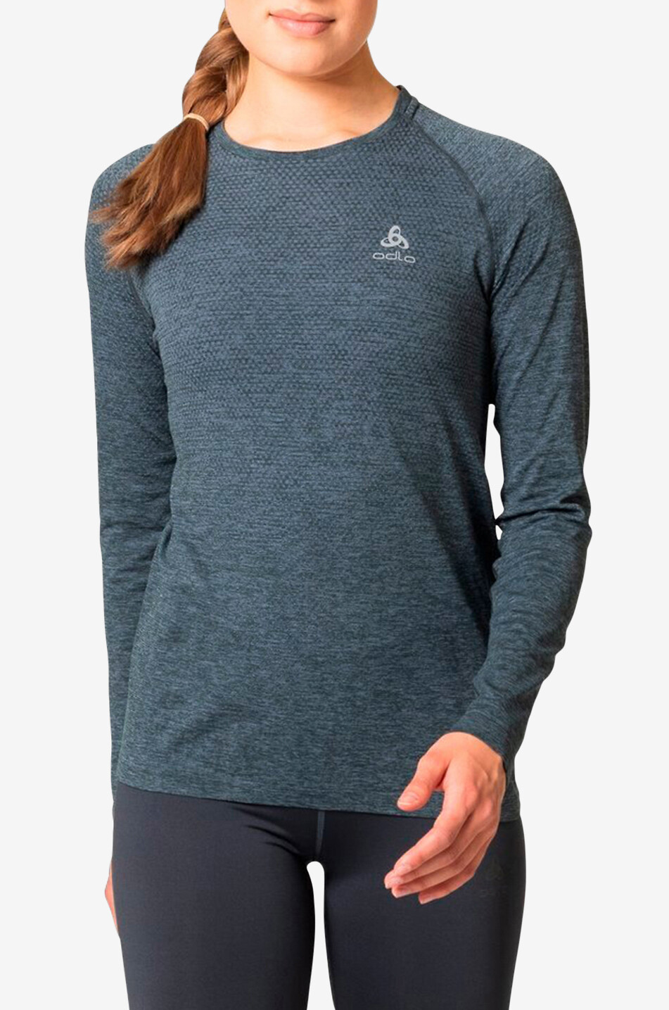 ODLO Nahtloses Langarm-Lauf-T-Shirt The Essentials Damen GRAU 2