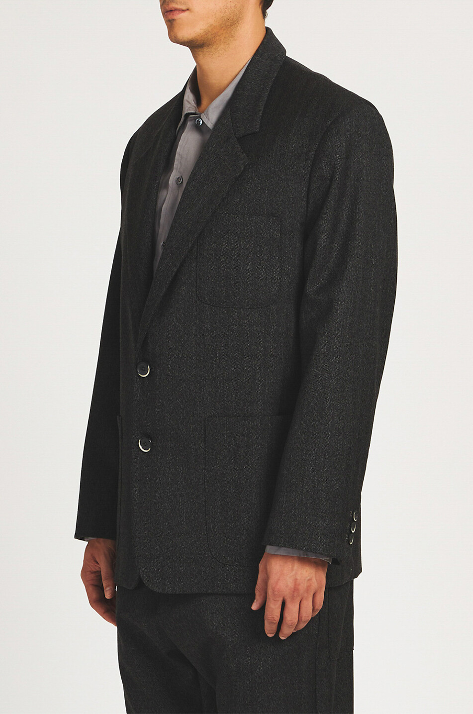 BARENA VENEZIA Blazer à chevrons en laine Redonda Position Homme GRIS FONCÉ 5