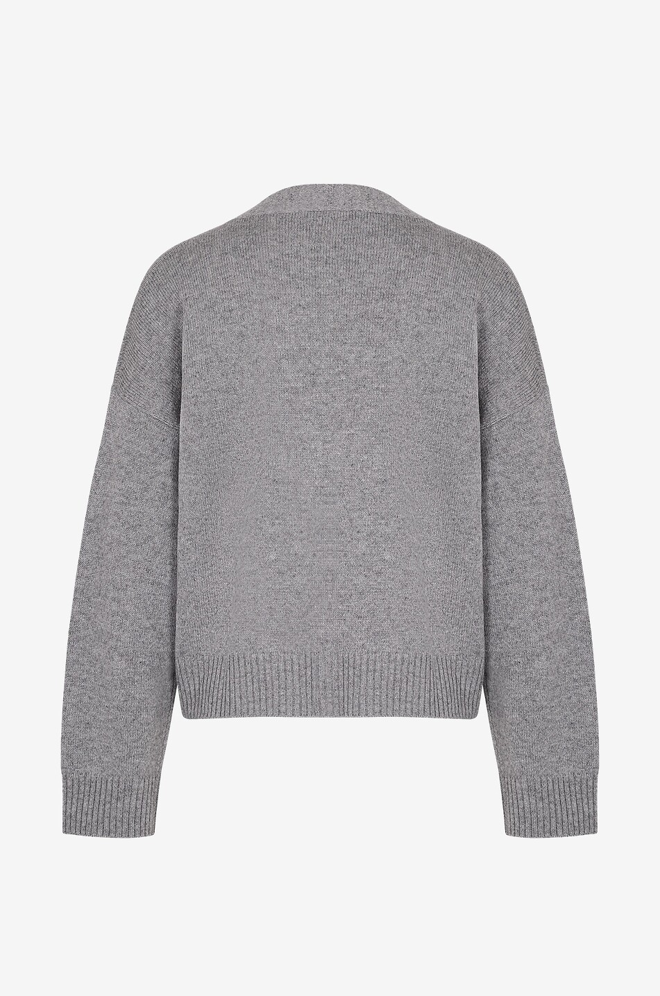 FABIANA FILIPPI Kaschmir-Cardigan mit V-Ausschnitt und glänzender Tasche Damen GRAU 2