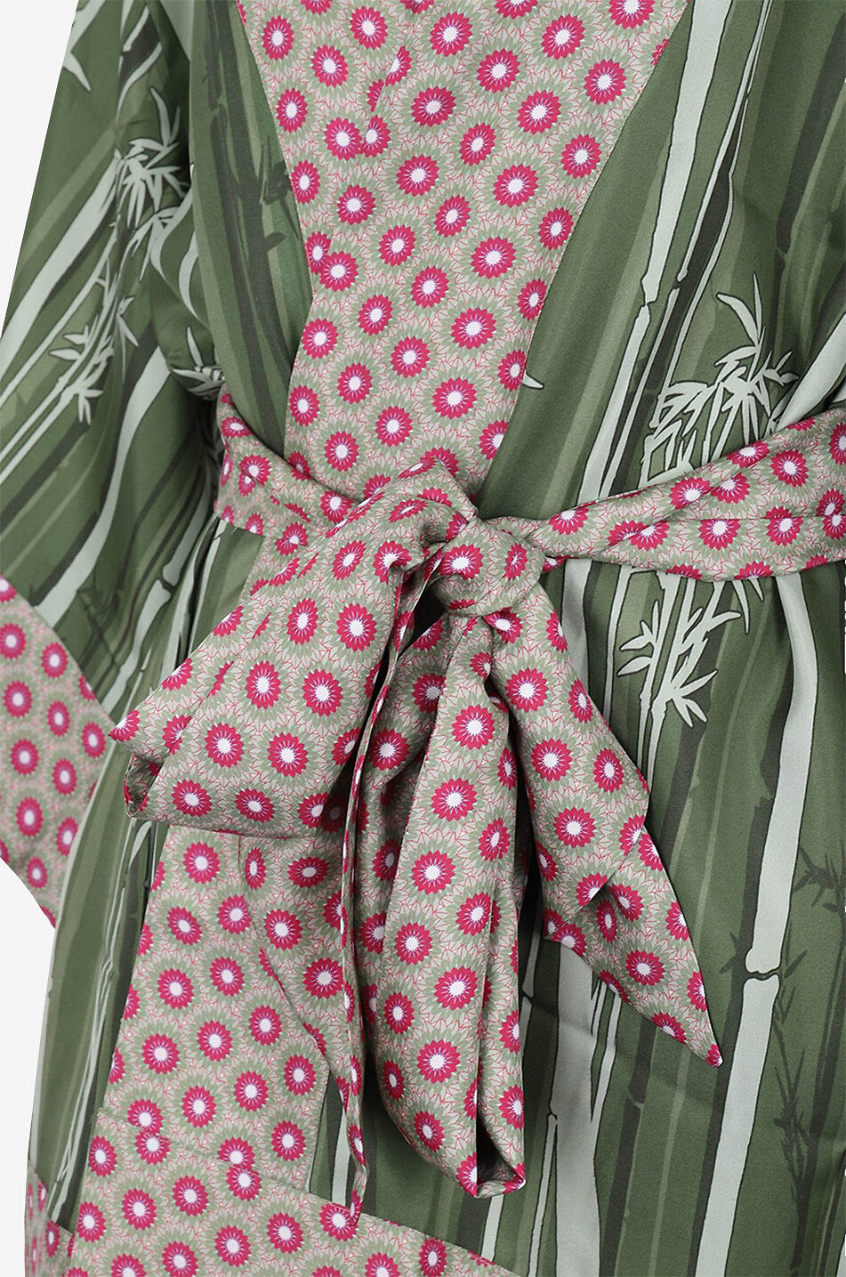 KARMA ON THE ROCKS Kurzer Seidenkimono Osaka Bamboo Lotus Damen GRÜN 3