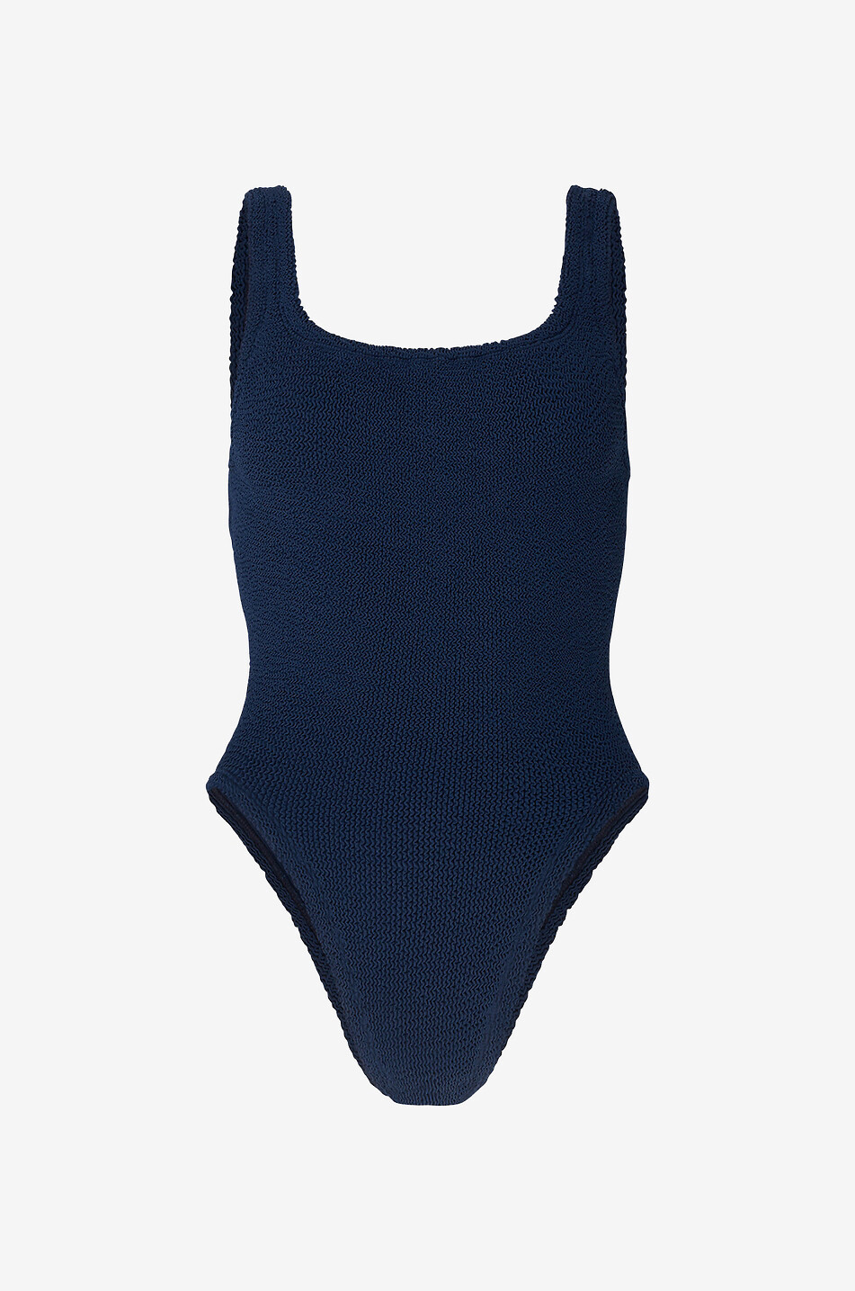 HUNZA G Square Neck Swim seersucker one piece swimsuit Women DARK BLUE 1